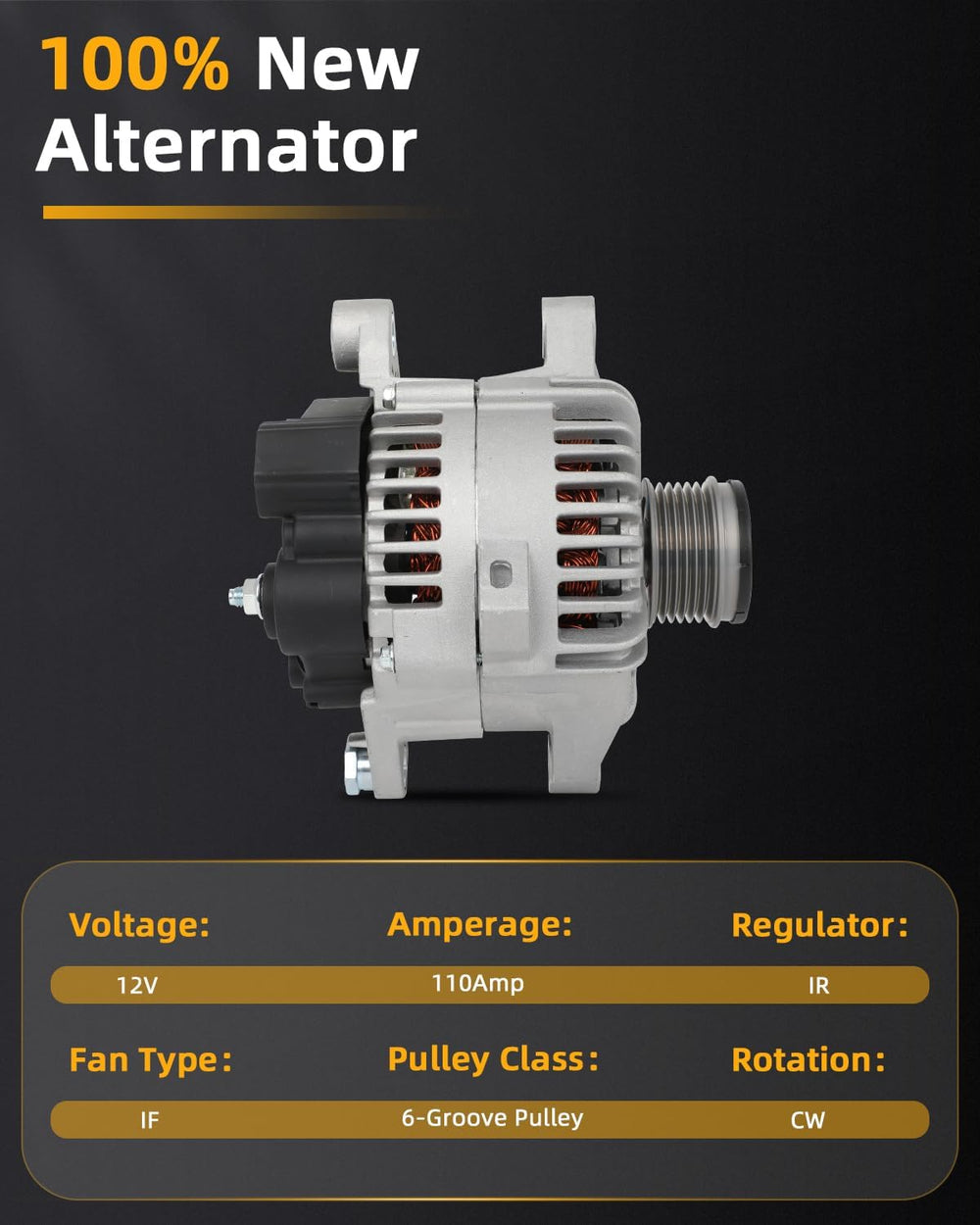 OCPTY Alternator for Hyundai for Sonata 2.0L 11-14,for Santa Fe 2.4L 10-12