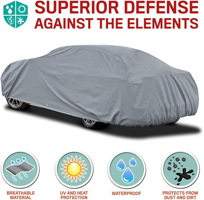 Motor Trend Breathable Lightweight Car Cover, Anti-Moisture Build-Up