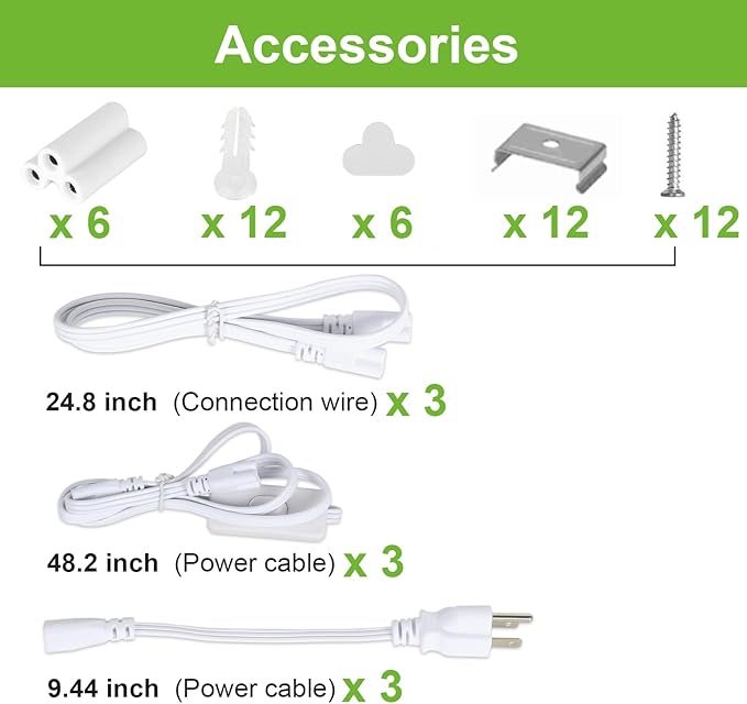 hykolity 6 Pack 4FT LED Shop Light, 6500K Super Bright White, V Shape
