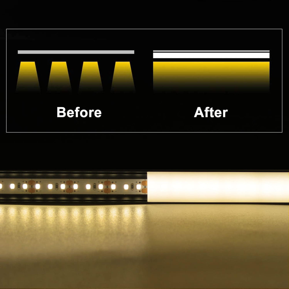 VST 6Pack 3.3 ft Black LED Aluminum Channel with Milky White Cover V Shape 16...