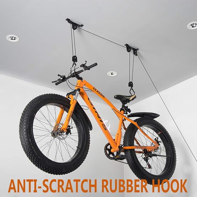 Wallmaster Ceiling Bike Mount Hanger, Bike Ceiling Lift Hoist, Bike Pulley