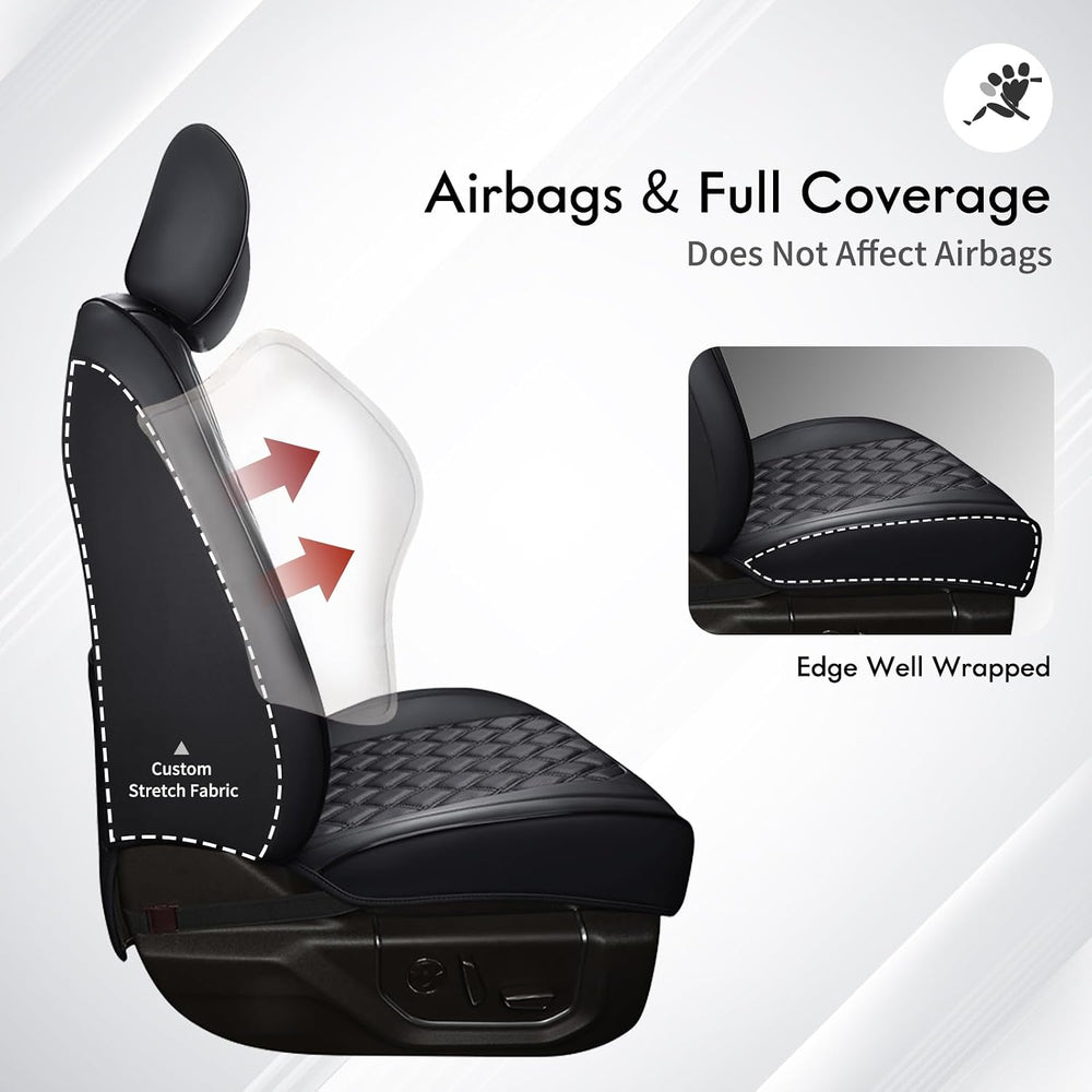 Huidasource Ford Seat Covers, Leather Pickup Seat Cushion Cover Fit for 2015-...