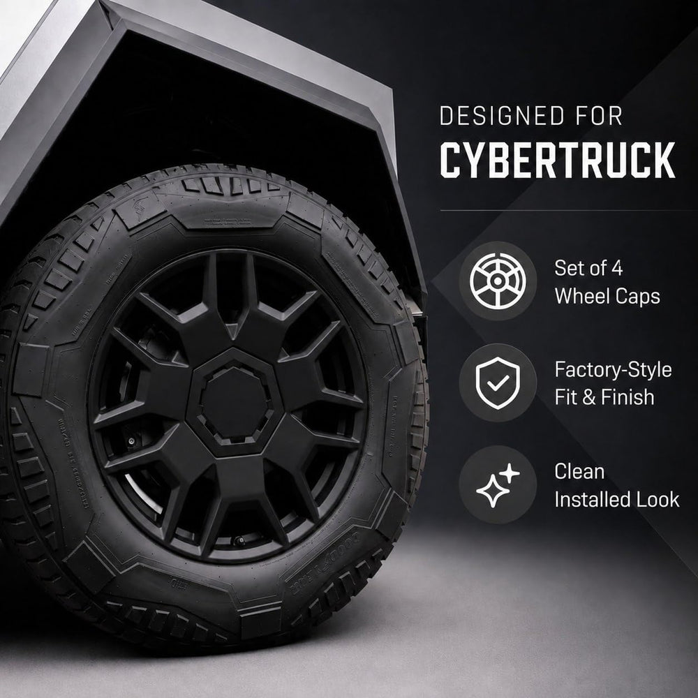 Cyber Wheel Cap Kit for Tesla Cybertruck, Set of 4 Wheel Center Cap Covers, R...