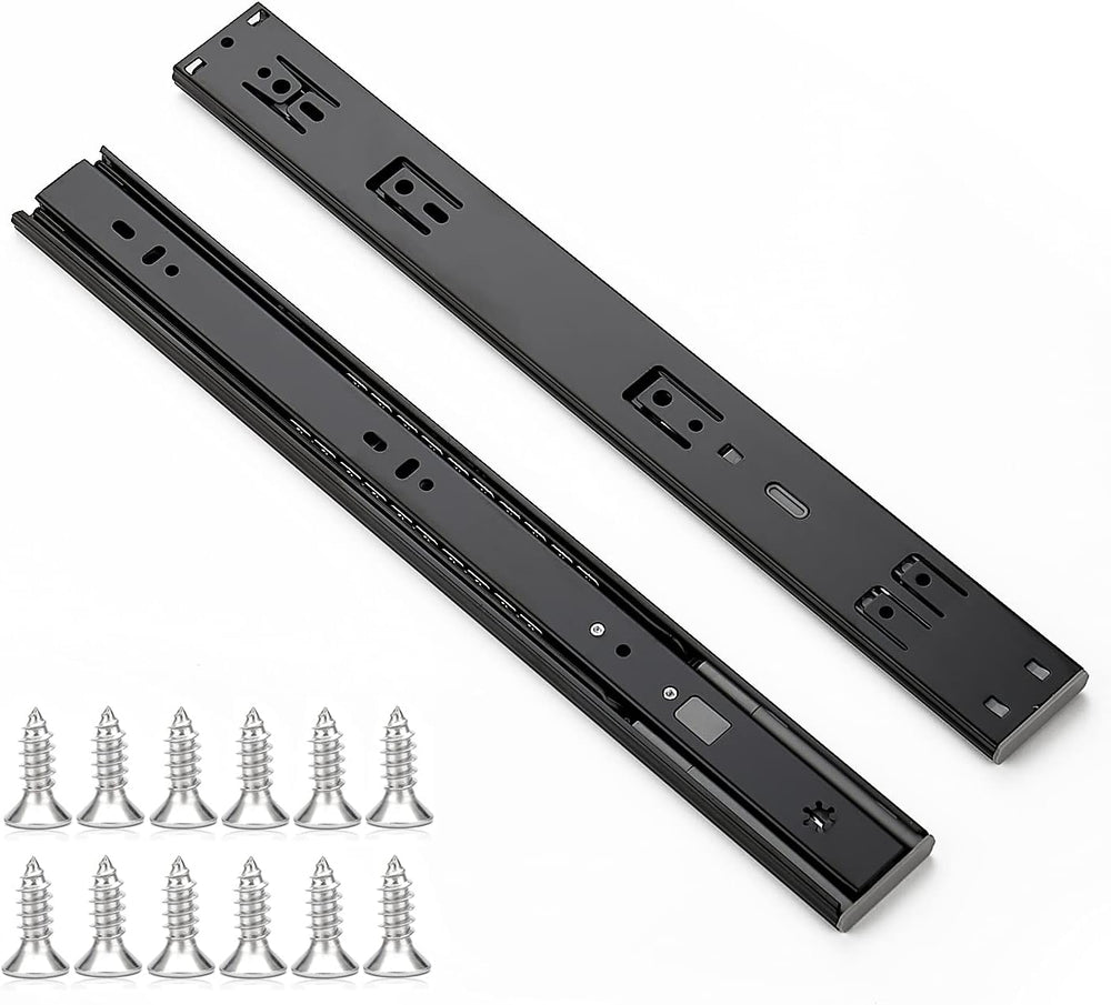 Ravinte Matte Black Soft Close Drawer Slides 16 Inch 2 Pairs 4 Pack