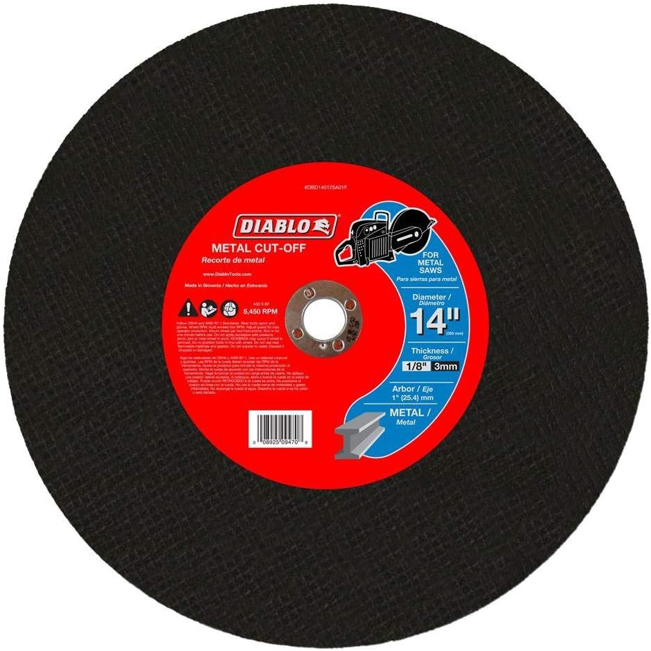 Diablo 14 in. x 1/8 in. x 1 in. Metal High Speed Cut-Off Disc (5-Pack)