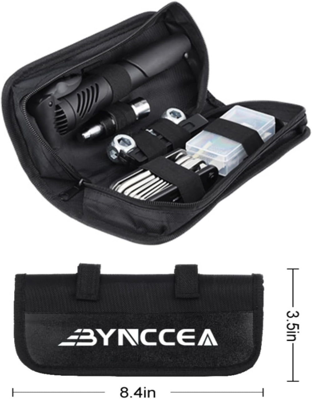 Bynccea Bike Tire Repair Tool Kit with Tire Pump, Portable Bicycle Repair Bag...