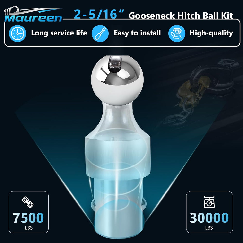 Gooseneck Hitch Ball Replacement Fit for Ford F250 F350 F450 2013-2026，Chevro...