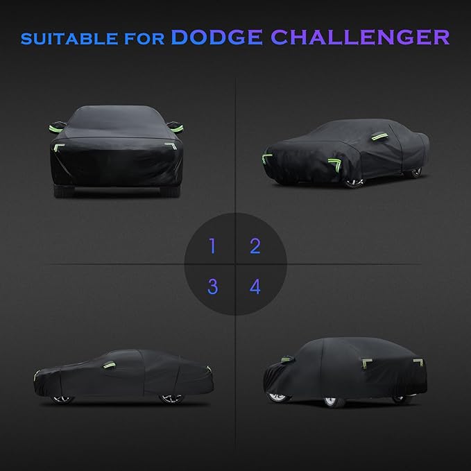 Car Cover Custom Fit for Dodge Challenger 2008-2023, 6 Layers Truck Cover