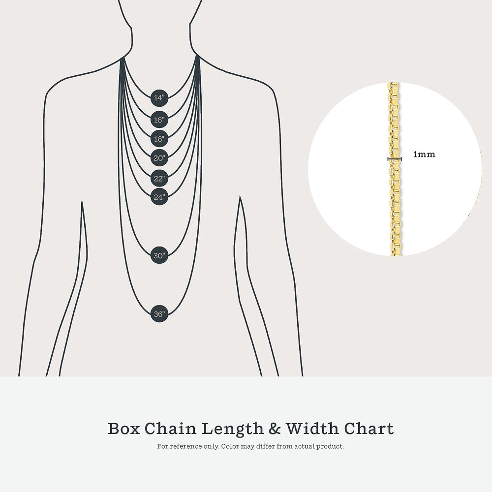 KEZEF Dainty Box Chain Necklace for Women, Gold or Silver, 15-40 Inch