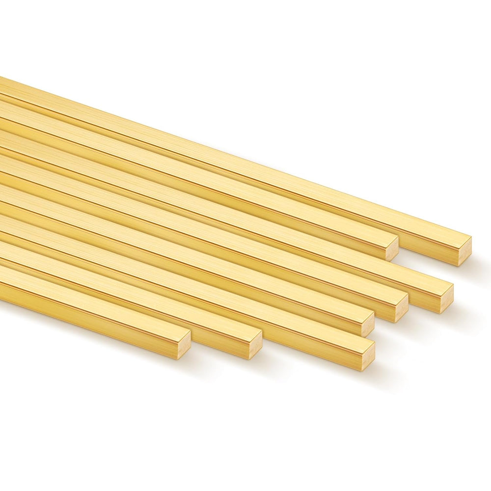 Hicarer 8 Pieces 1/4" x 1/4" C360 Brass Flat Bar Blank, 12" Lo...