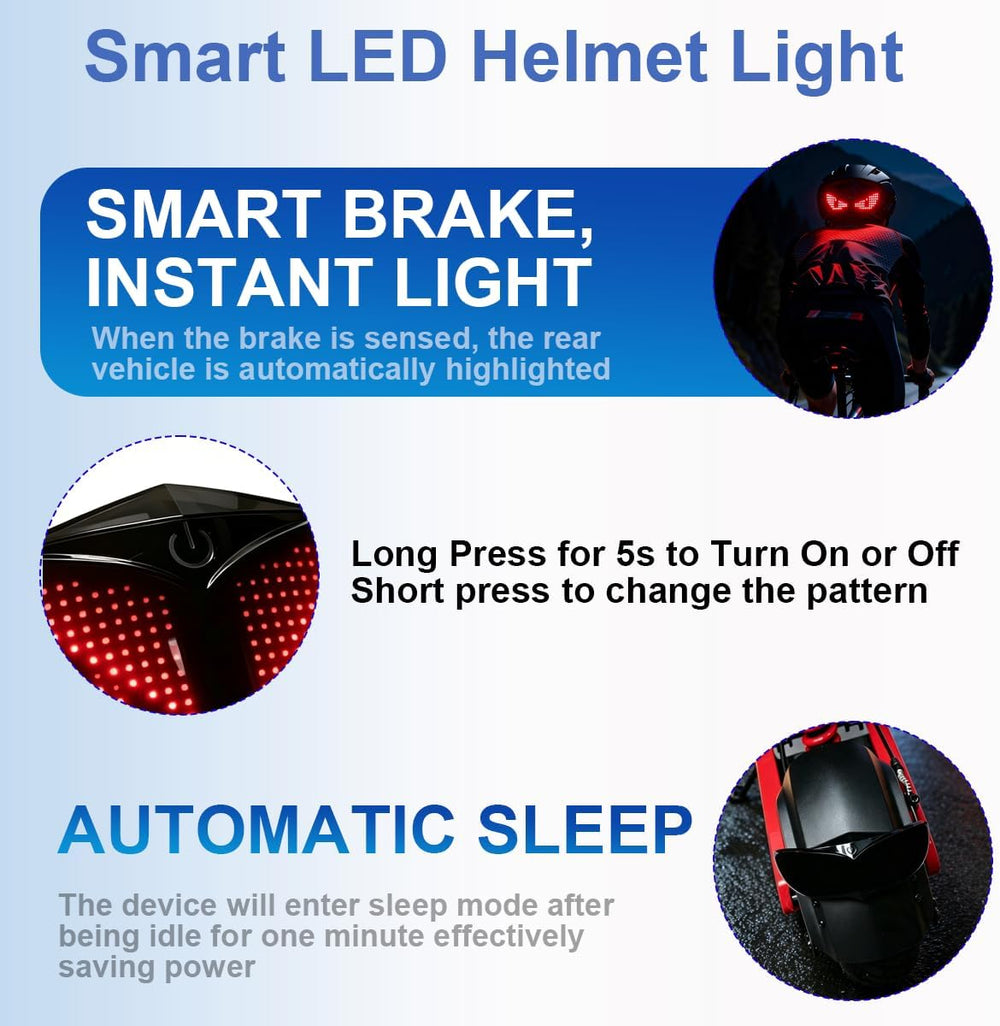 Crelander LED Helmet Light, App Controlled Smart Motorcycle Helmet Light, Wat...