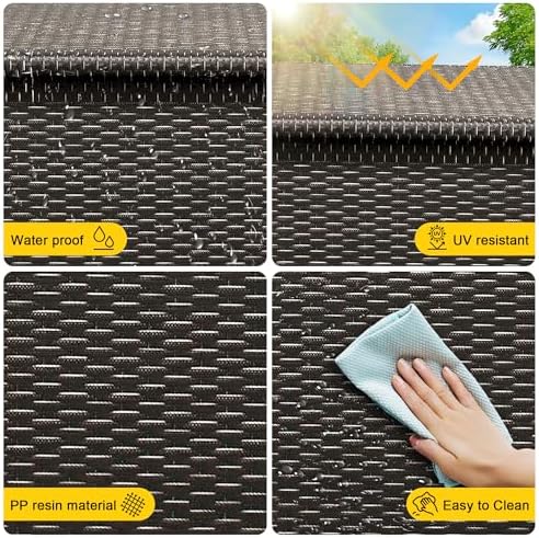 Wicker Deck Box, 185 Gallon All-Weather Outdoor Storage Box - Brown