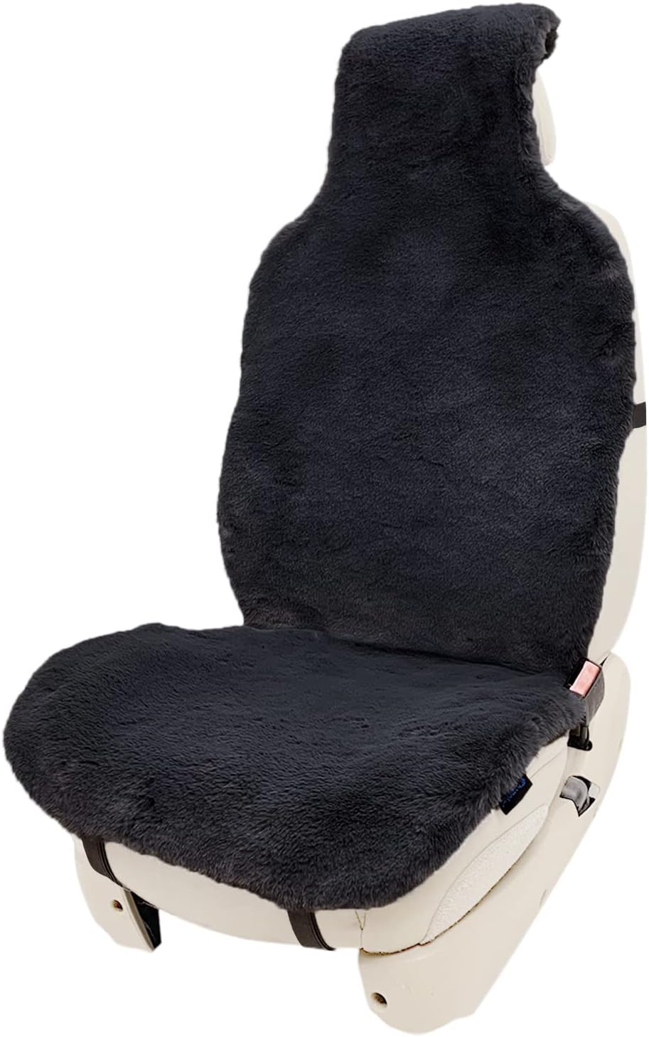 Champlus Fur Car Seat Cover for Front Seat, Faux Sheepskin Automotive Cushion...