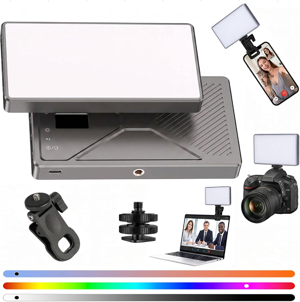 225 LED Portable Selfie Light, Video Conference Light, 4000mAh Rechargeable, ...