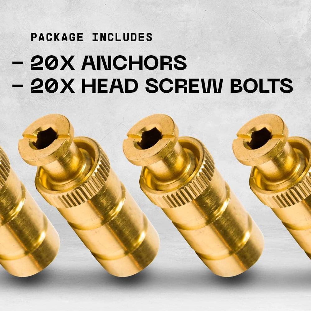 Brass Pool Cover Anchors, 20 Pack Fits 3/4" Concrete & Paver Deck