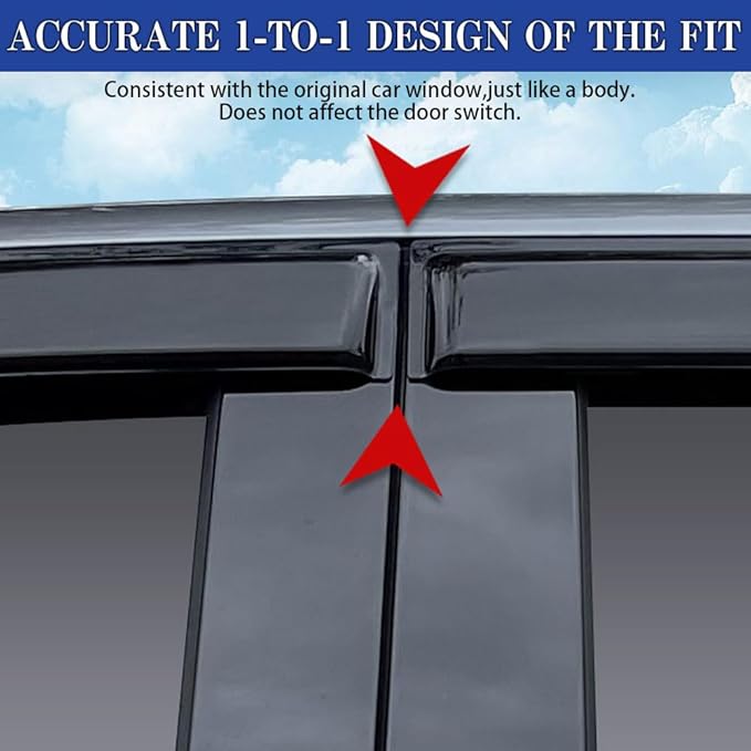 Rain Guards for Kia Soul 2020-2023, Tape-on Side Window Deflectors for Kia Soul