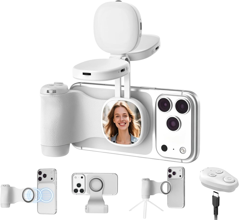 Magnetic Camera Grip & Selfie Light Kit with Wireless Shutter