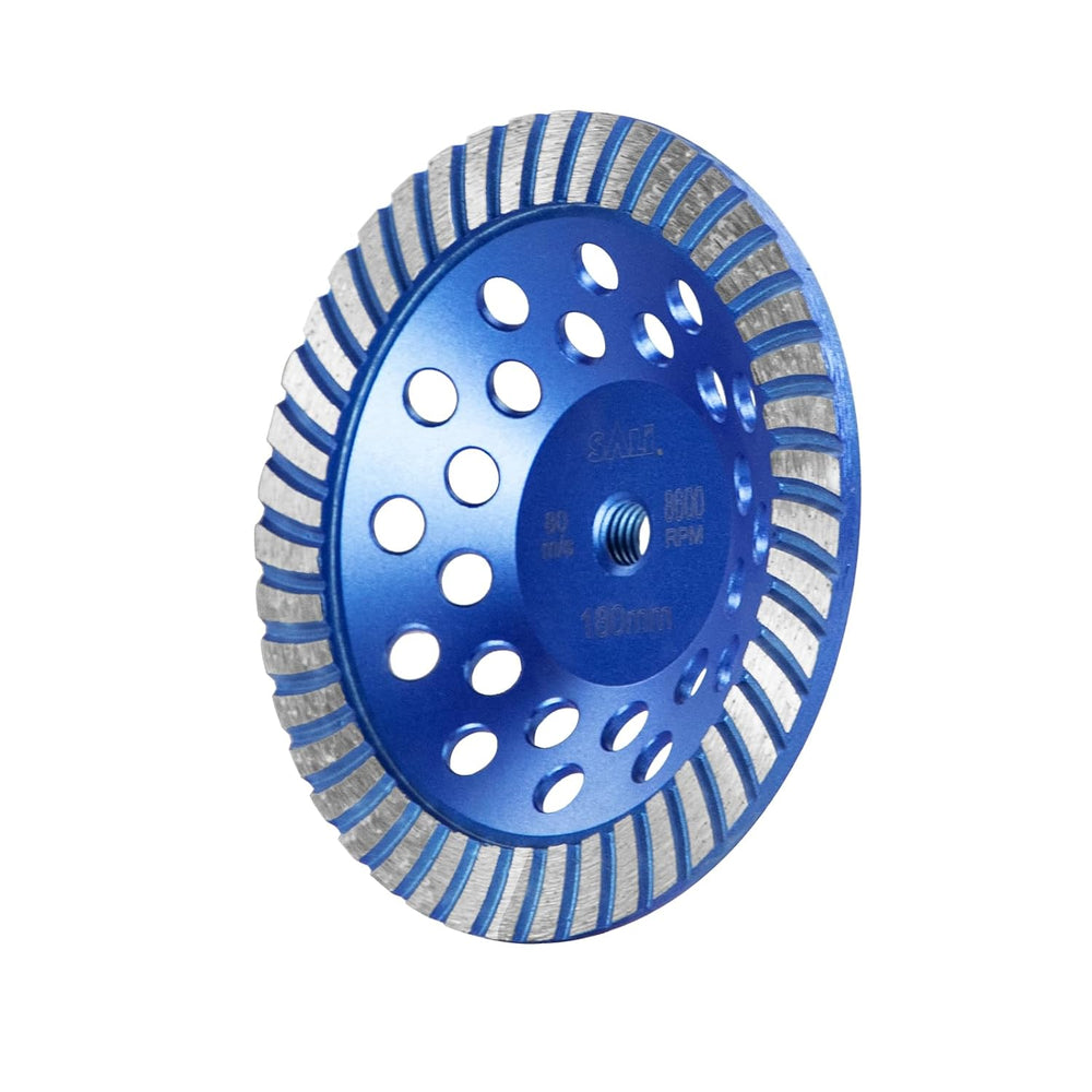 SALI 7 Inch Concrete Grinding Wheels 43 Turbo Diamond Segments 5/8-11 Arbor D...