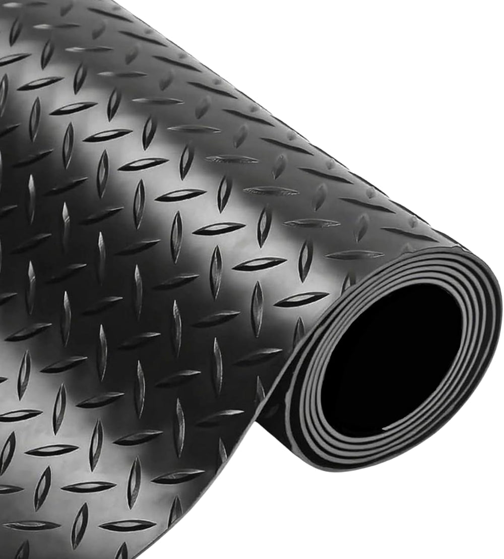 4X6 FT Garage Floor Mat， 2.5 Inch Thickened Diamond Plate Flooring Roll