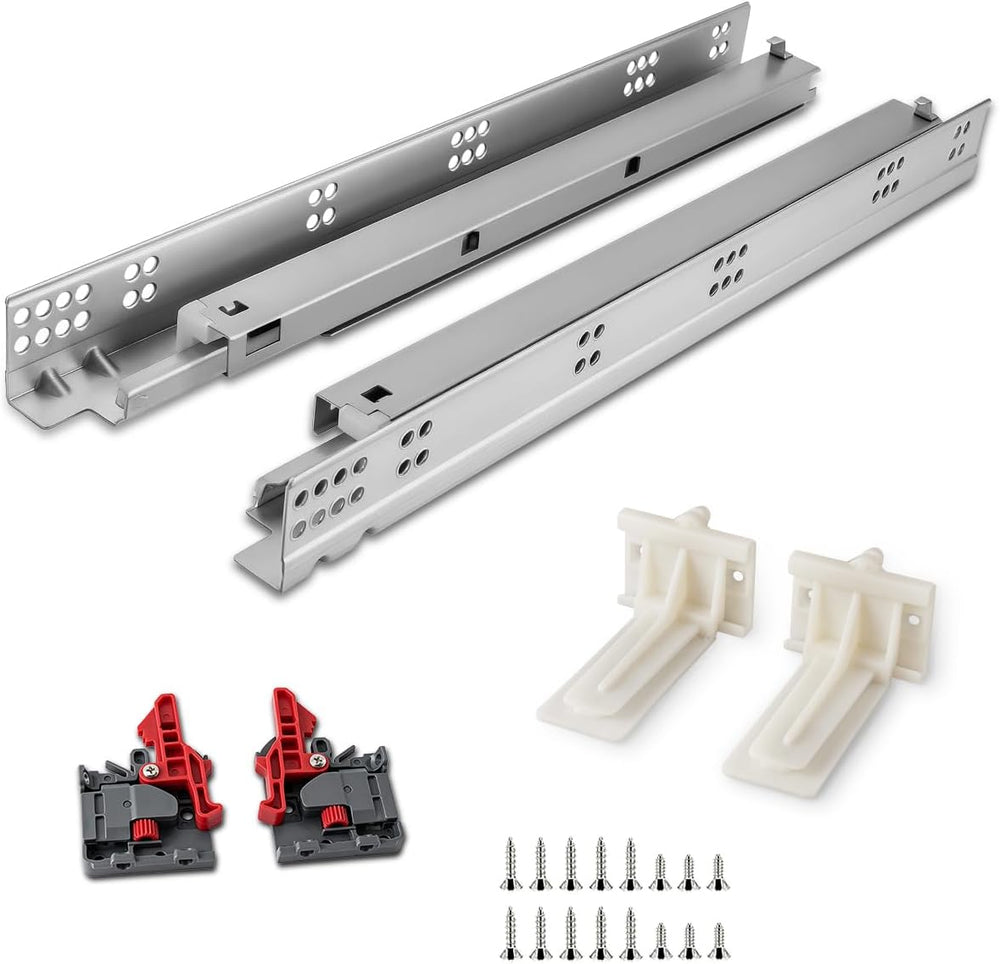 21 Inch Undermount Drawer Slides Soft Close 1 Pair, Bottom Mount Drawer Slide...