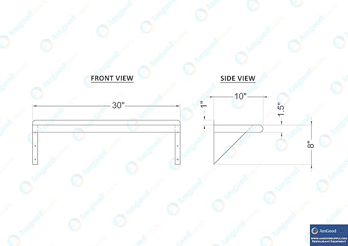 AmGood 30" Long X 10" Deep Stainless Steel Wall Shelf | NSF Certifi...