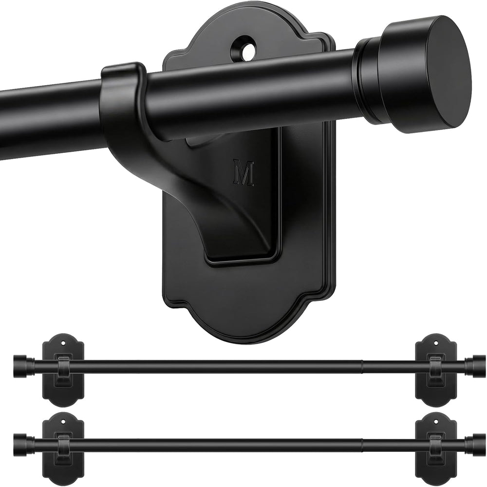 TONIAL Curtain Rods No Drilling for Windows 2 Pack, Black, 32 to 86 Inch