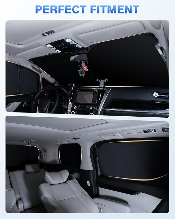 Sunshades for Ford Edge 2015-2024 Accessories Windshield Sun Shade Side Rear ...
