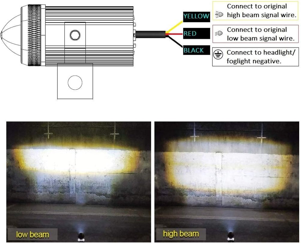 EXZEIT Led Driving Light for Motorcycle, High Low Beam Function 1.3''...