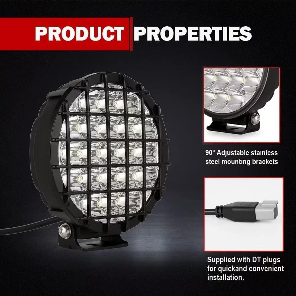 BIGLION.X 6-Inch Round LED Offroad Light 2pcs 210W 32000LM Super Bright Spot ...