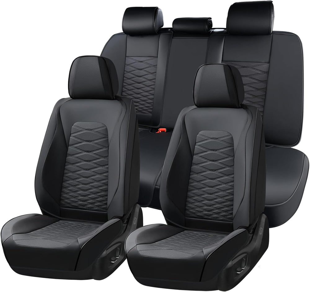 Leather Seat Covers, Car Seat Covers Full Set, Car Seat Protector Waterproof,...