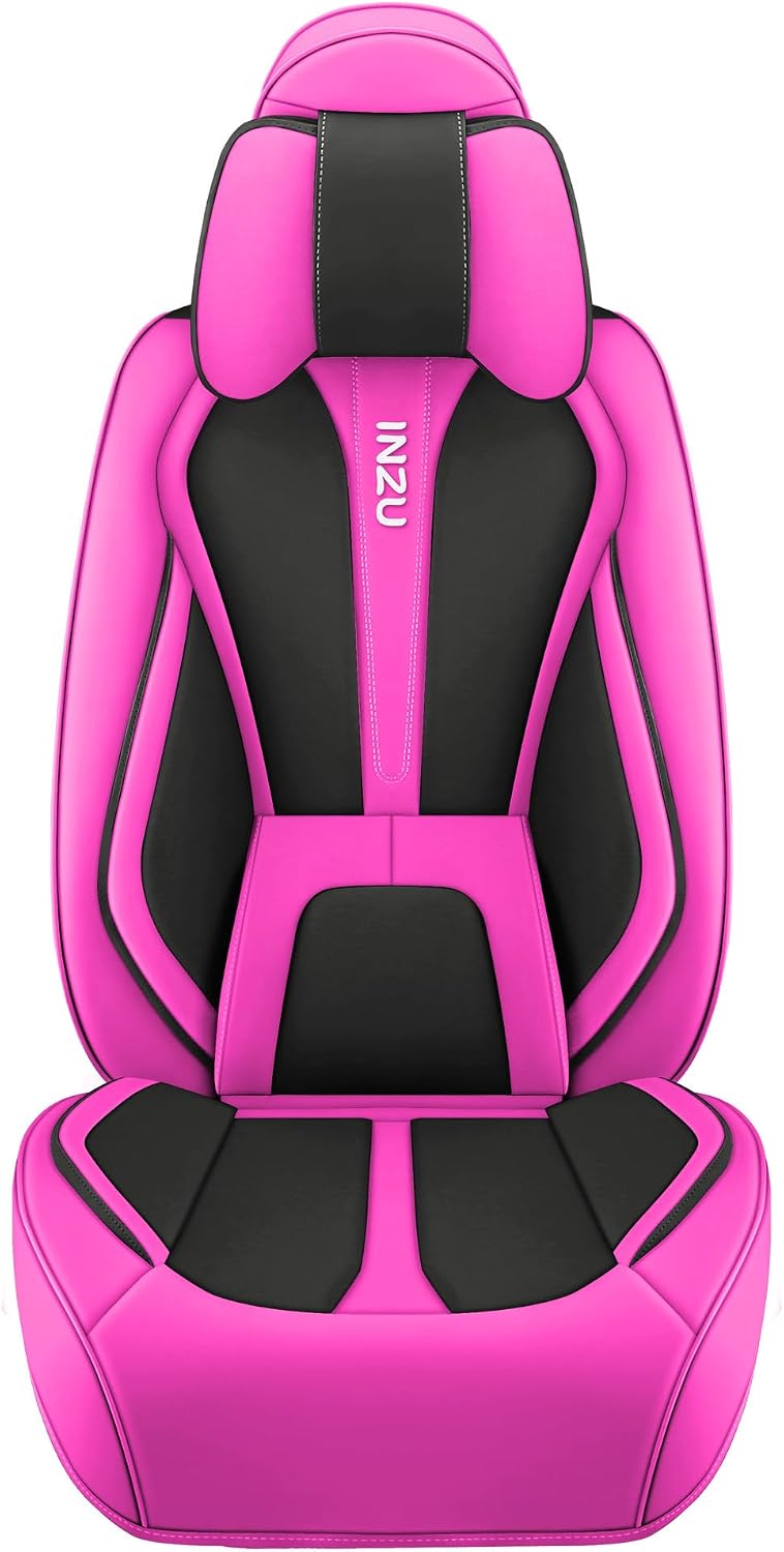 INZU Cute Rabbit Comfortable Leather Auto Car Seat Covers Front & Rear Se...
