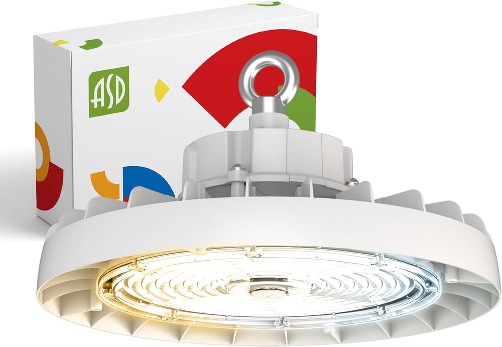 ASD LED High Bay UFO Light Fixture, Commercial Shop Lighting | 3CCT, IP69K