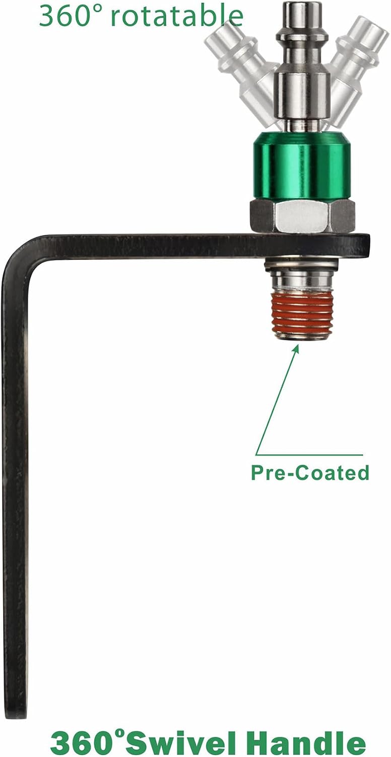 Yolass Pneumatic tool hook,1/4" NPT and 360° Rotatable L Air Rafter Hook...