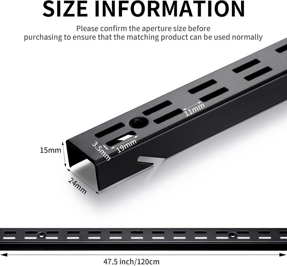 MorningRo 6 Pcs Shelf Rails Bracket Track 47.5 Inches Upright Closet System H...