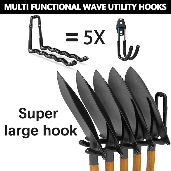 3-H Heavy Duty Garage Hooks 14 Pack, One-Piece Construction Garage Wall Hooks