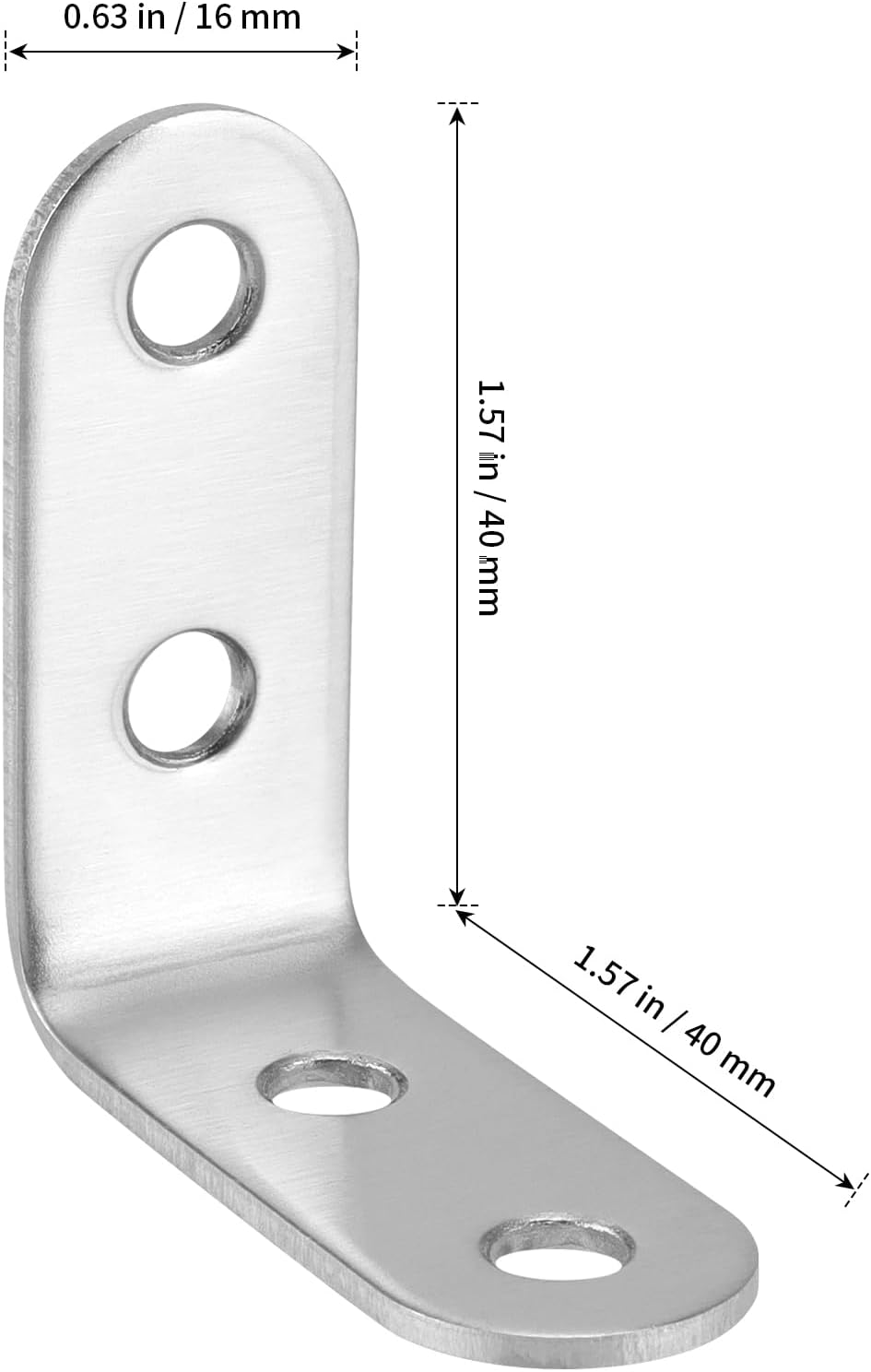 SHEUTSAN 100 PCS 40 x 40 x 16mm L Bracket Corner Brace, Joint Right Angle 90 ...
