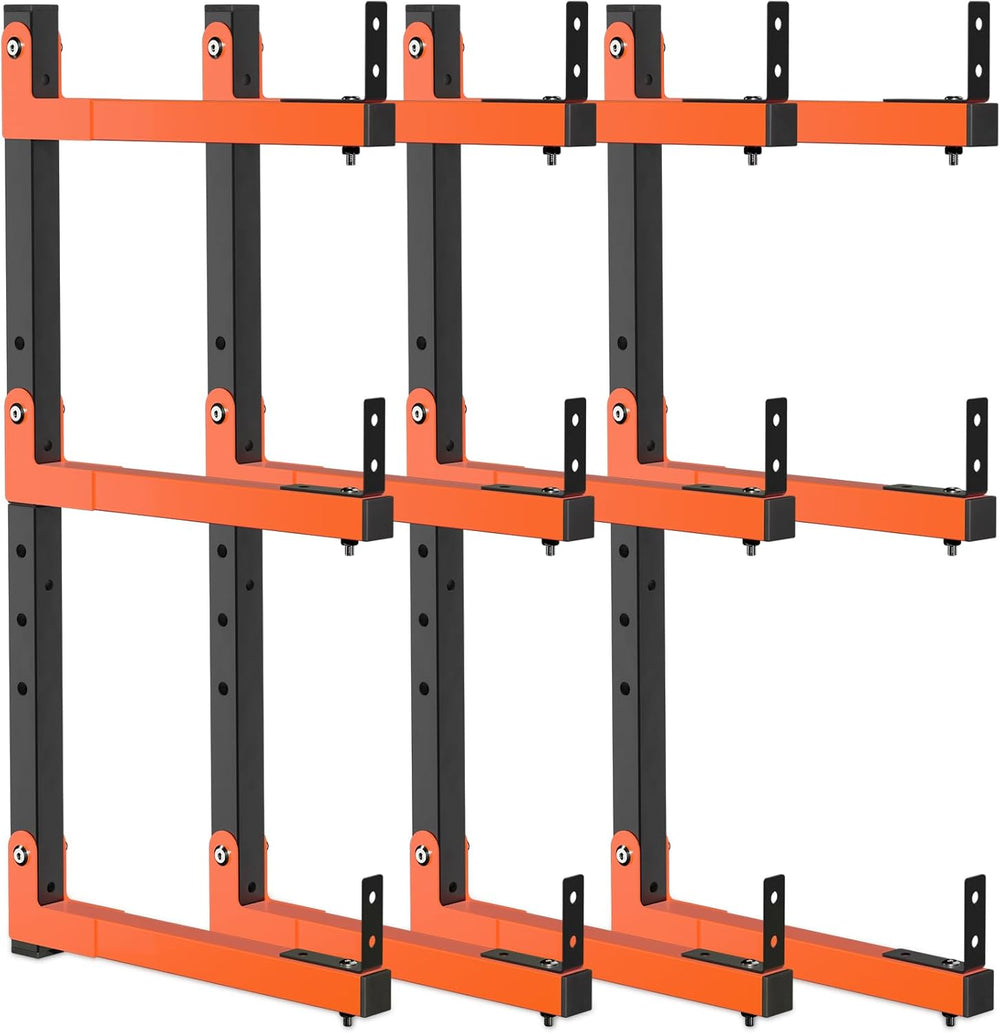 27" Lengthened Lumber Storage Rack, 6-Hole Adjustable Wall Mount Wood Or...