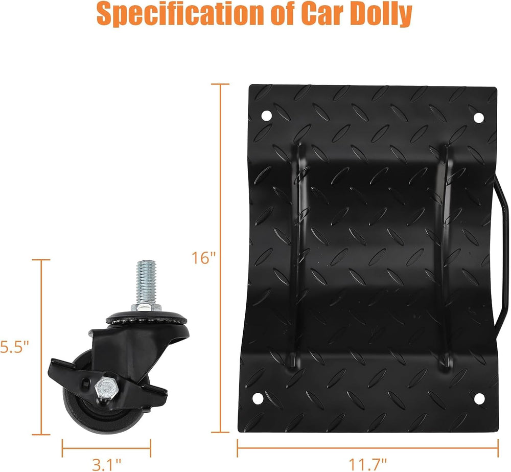 Car Dolly Set of 4, 6000 lbs Moving Tire Stake with Swivel Nylon Casters | 36...