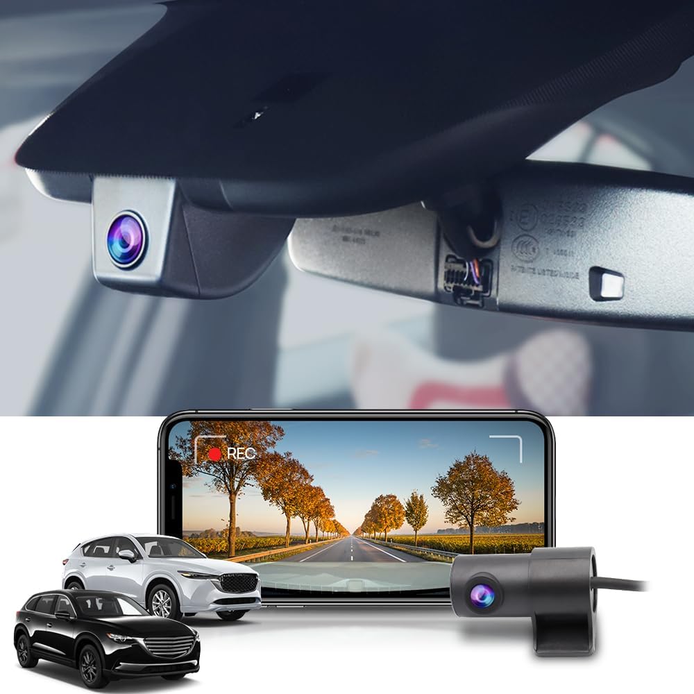 Fitcamx Front 4K+Rear 1080P Dash Cam for 2017-2025 Mazda CX-5 & CX-9 2017...