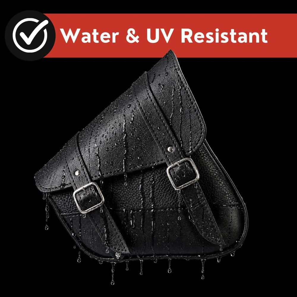 Willie & Max Black Synthetic Leather Motorcycle Swingarm Bag for Sportste...