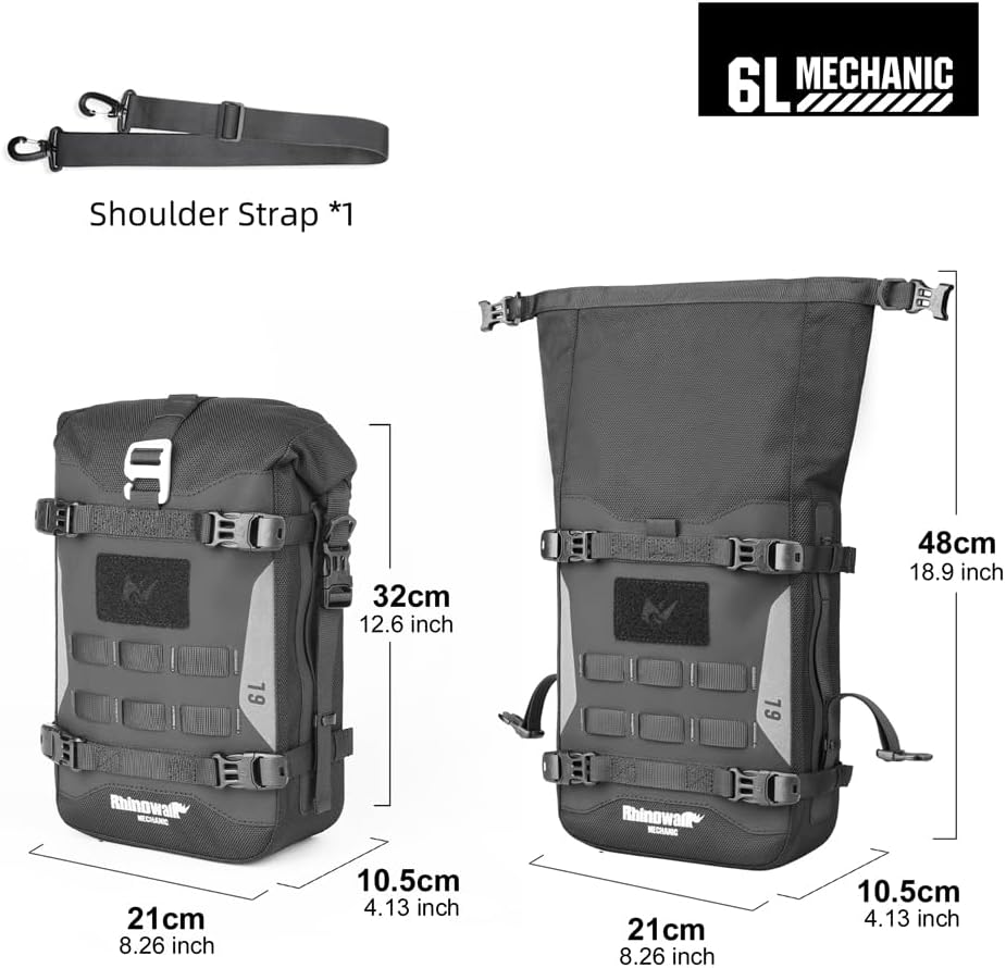 Rhinowalk Motorcycle Crash Bar Bag Waterproof 6L Motorcycle Frame Bag Saddle ...