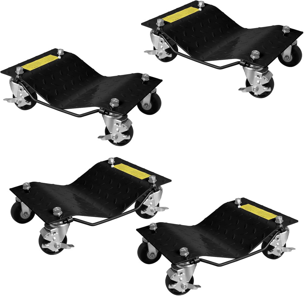 Wheel Dollies 4 Pack, 6000lbs Heavy Duty Car Skate Dollies with Brakes, Heavy...