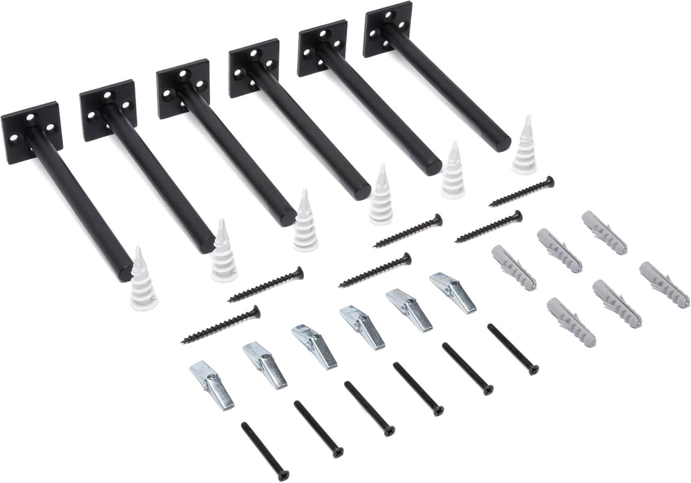Rose's Rustics Heavy Duty Floating Shelf Bracket 6 Inch Rod (6 Pcs) Solid...