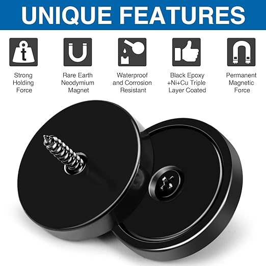 LOVIMAG 100 Pack Strong Neodymium Magnets, 110 LBS Black,
