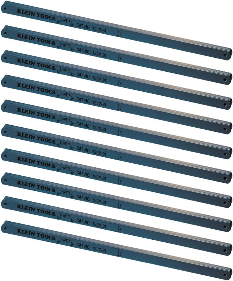Klein Tools 1232BI Hacksaw Blades, Bi-Metal Replacement Blades 32 TPI, 12-Inc...