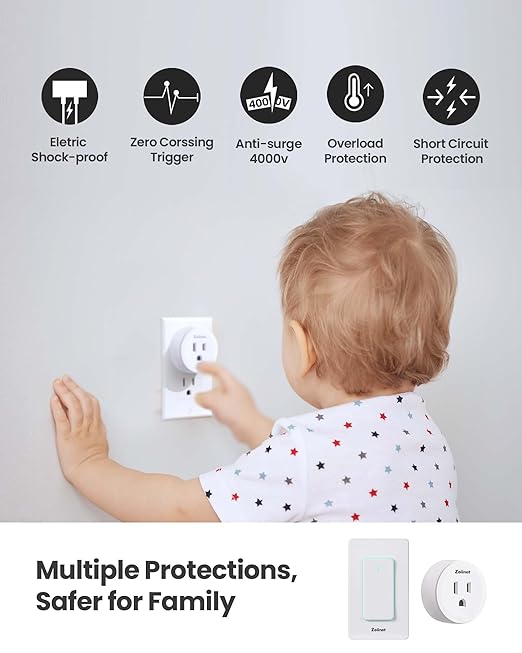 Remote Control Outlet Plug Switch, Buckle Design & Removable Wireless Light