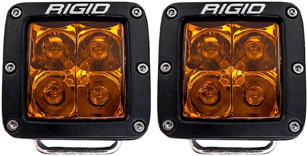 RIGID INDUSTRIES D-Series Amber PRO LED Light Pods Spot, Pair