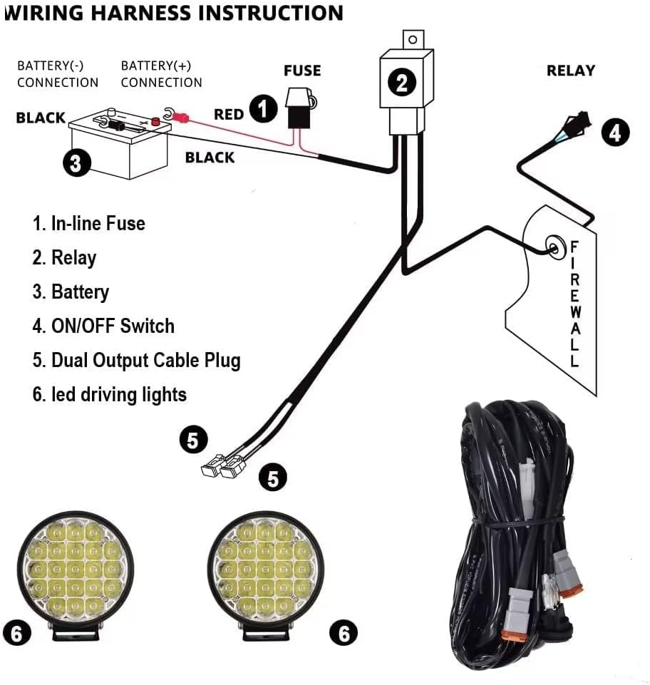 BIGLION.X 6-Inch Round LED Offroad Light 2pcs 210W 32000LM Super Bright Spot ...
