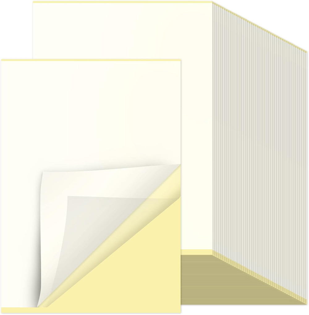 Yeaqee 100 Pcs A4 Size Double Sided Adhesive Sheets Tape for Crafts Clear Dec...