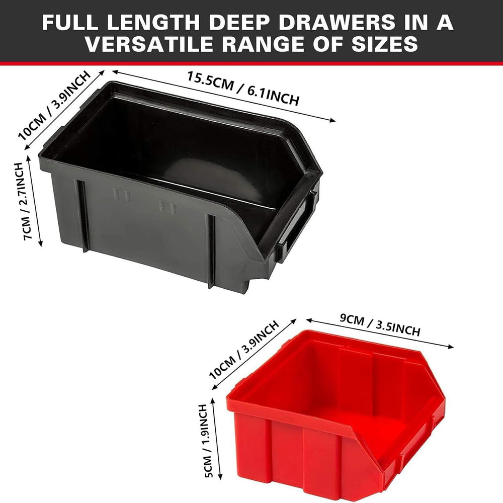 Wall Mounted Storage Bins, 30 Wall Mount Tool Organizer Bins Plastic Parts Ra...